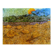 Evening Landscape, Rising Moon, Vincent van Gogh Post Cards