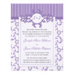 Evening Wedding Invitation in Lavender Pattern