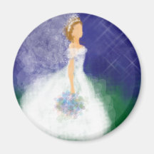 Evening Wedding Under the Stars Bride Fridge Magnets