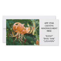 EVENT ANNOUNCEMENT CARDS Orange Tiger Lilies