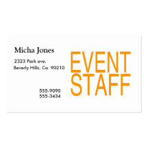 Event Staff Business Card Templates