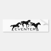 Eventer avec trois chevaux sautants autocollants pour voiture
