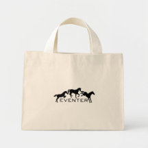 Eventer with Three Jumping Horses Tote Bag