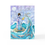 Eventide Asian Geisha Dolphin Greeting Card, Blank
