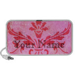 Ever After Pink Damask Personalized Laptop Speakers