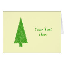Evergreen Fir Tree. Green Yellow. Christmas. Card