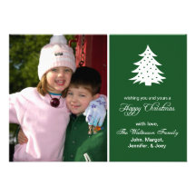 Evergreen Tree Card (Happy Christmas Evergreen) Custom Invites