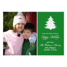 Evergreen Tree Card (Happy Holidays Green) Invitations