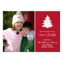 Evergreen Tree Card (Season's Greetings Burgandy) Custom Invitation