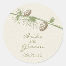 Evergreen Wedding Date Sticker