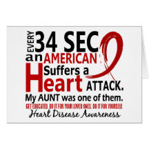 Every 34 Seconds Aunt Heart Disease / Attack Card