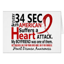 Every 34 Seconds Boyfriend Heart Disease / Attack Greeting Card