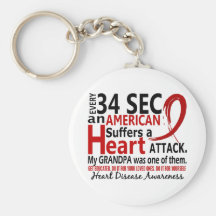 Every 34 Seconds Grandpa Heart Disease / Attack Keychains