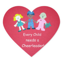 Every Child needs a Cheerleader! Heart Stickers