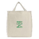 Every , little, bit, helps embroidered bags