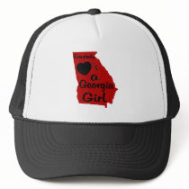 Everybody Loves a Georgia Girl Red and Black Mesh Hats