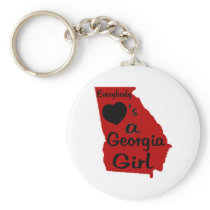 Everybody Loves a Georgia Girl Red and Black Keychains