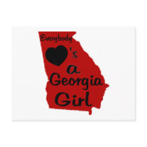 Everybody Loves a Georgia Girl Red and Black Postcard