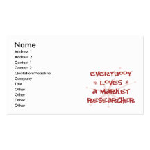 Everybody Loves A Market Researcher Business Card Template