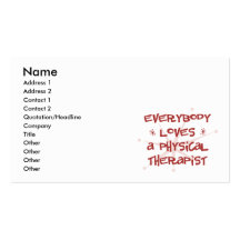 Everybody Loves A Physical Therapist Business Card Templates