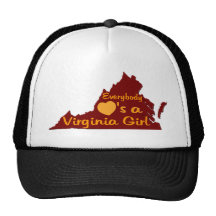 Everybody Loves a Virginia Girl Maroon and Burnt O Trucker Hats