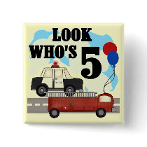 Everyday Heroes 5th Birthday Tshirts Pinback Button