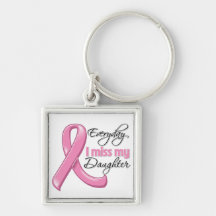 Everyday I Miss My Daughter Breast Cancer Keychains