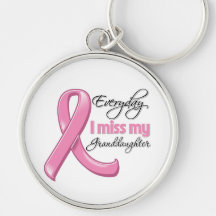 Everyday I Miss My Granddaughter Breast Cancer Key Chains