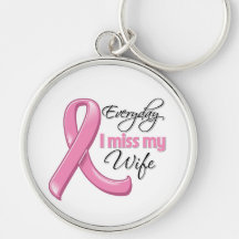 Everyday I Miss My Wife Breast Cancer Keychains