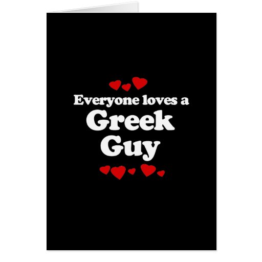 Everyone Loves a Greek Guy T-shirt Cards