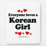 Everyone loves a Korean girl Mouse Pads