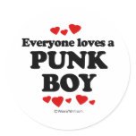 Everyone Loves a Punk Boy T-shirt Round Sticker