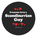 Everyone Loves a Scandinavian GUy T-shirt Round Stickers
