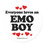 Everyone loves an Emo boy Round Sticker