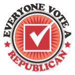Everyone Vote A Republican Round Stickers