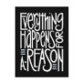 Everything Happens Black Postcard