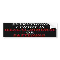 Everything I Enjoy (BumperSticker) Bumper Stickers