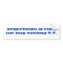 EVERYTHING IS FINE. just keep watching T.V. Bumper Stickers