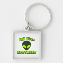 Evil Alien Attorney Keychain