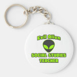 Evil Alien Social Studies Teacher Keychain