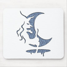 Evil Brewing Witch - Blue Dotted Inversion Design Mouse Pad