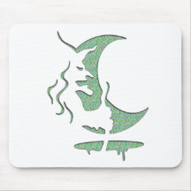 Evil Brewing Witch - Green Spot Invert Design Mouse Pad