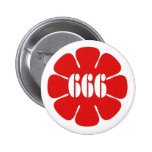 Evil but Cute Red 666 Flower Button for Halloween