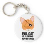 Evil Cat is Plotting Your Demise Keychain