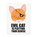 Evil Cat is Plotting Your Demise Postcard