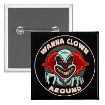 Evil Clown Biker T shirts Gifts Buttons