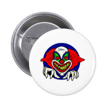 Evil Clown Face Pinback Button