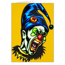 Evil Clown From Hell Greeting Cards
