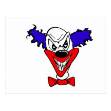 Evil Clown Head Postcard