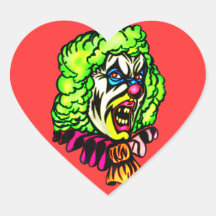Evil Clown In Curled Wig Sticker